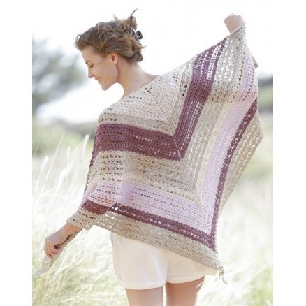 Drops Garnstudio Addiena by DROPS Design Sjal Hekleoppskrift 176x88 cm