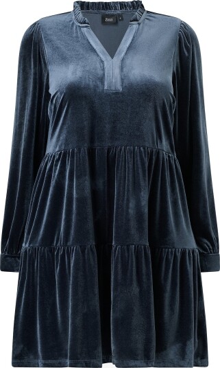 Zizzi   Kjole Mvictoria L/S Abk Dress   Blå