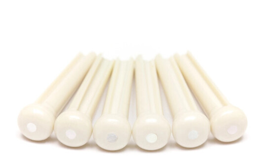 Graph Tech Tusq Lp-1142-60 - Bridge Pins Hvit, Mother Of Pearl Inlay, 60pk