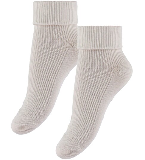 Minymo Baby Rib Sock W. Abs (2-Pack) - Cream - 15\18 Minymo Baby Rib Sock W. Abs (2-Pack) - Cream - 15\18