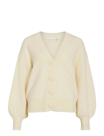 Vila Viradia L/S Rose Cardigan - Cream - XXL Vila Viradia L/S Rose Cardigan - Cream - XXL