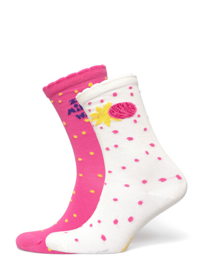 Mini Rodini The Milky Way 2 Pack Socks   Pink   24/27