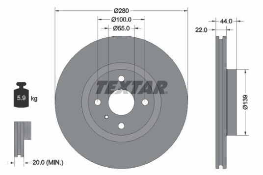 Bremseskive TEXTAR 92304205
