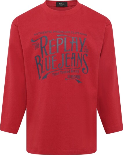 Replay Over Jersey Long Sleeved T Shirt Red 16 A