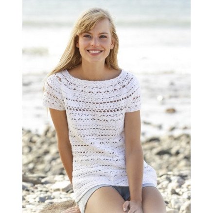 Seashore Bliss Top by DROPS Design Topp Heklekitt str S XXXL