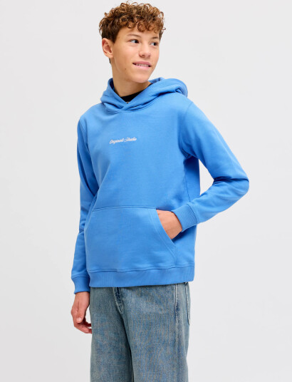Jack & Jones Jornorrebro Emb Sweat Hood Noos Jnr Blue 152 Jack & Jones Jornorrebro Emb Sweat Hood Noos Jnr Blue 152