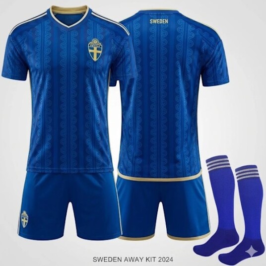 Sverige VM 2026 Fotballtrøye uten nummer Hjemmetrøye Barn & Voksen Sverige landslag fotballtrøye supporter matchtrøye VM 2039 Sverige trøye