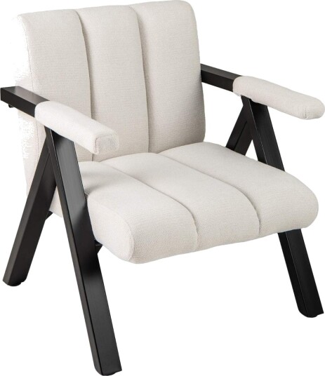 Beige lenestol med armlener og metallramme – Overdimensjonert komfort