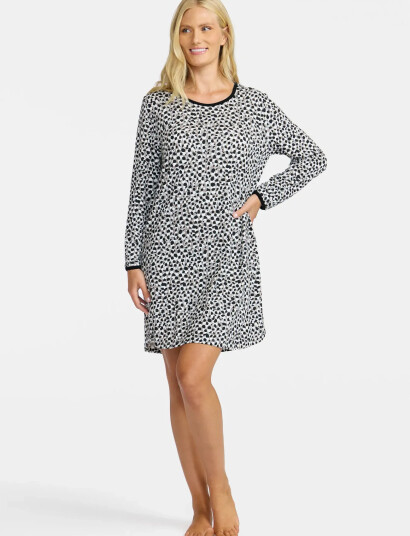 Damella of Sweden Nightdress Long Sl - Black - L