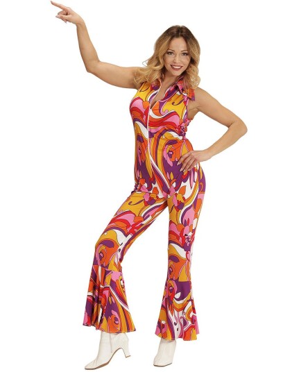 70 Talls Psykedelisk Orkide Jumpsuit Kostyme Strl M 70 Talls Psykedelisk Orkide Jumpsuit Kostyme Strl M