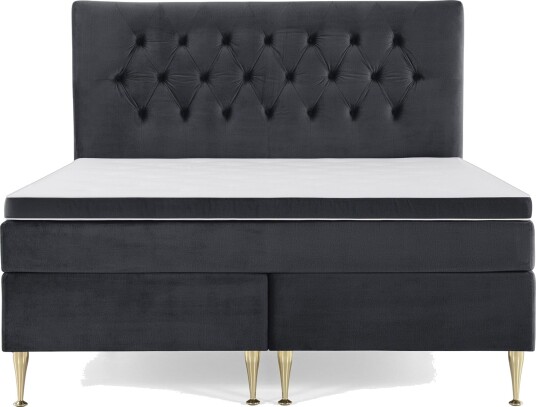 Royal Velvet Kontinentalseng 180x200 cm Svart Fløyel/Høye Gullben