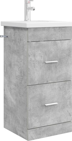 Badmøbel med vask Betonggrå 42 x 40 x 84,5 cm Konstruert tre Badmøbel med vask Betonggrå 42 x 40 x 84,5 cm Konstruert tre