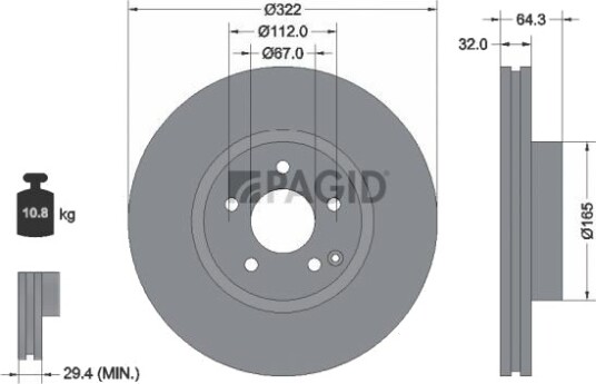 PAGID 54635NHC Bremseskive