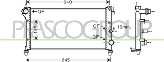 PRASCO FT122R007 Radiator motorkjøling