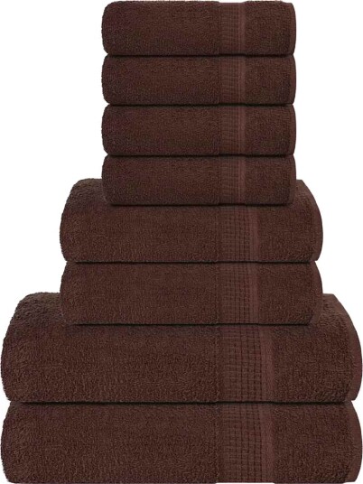 vidaXL 8 delers håndklesett FROGN brun 360 gsm vidaXL 8 delers håndklesett FROGN brun 360 gsm