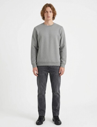 A QUESTION OF Johannes Crewneck Garment Dyed   Grey   M