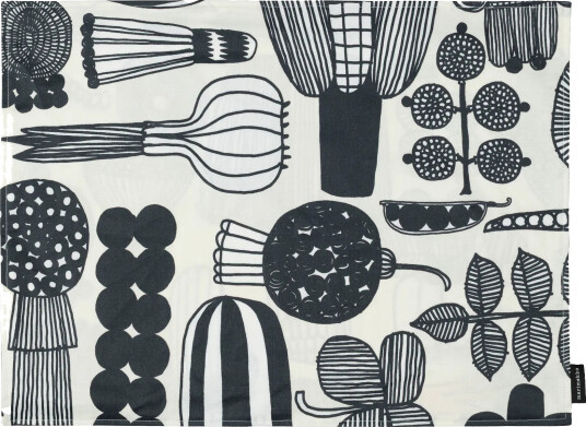 Marimekko Puutarhurin parhaat bordbrikke 31x42 cm White black orange