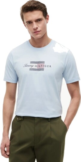 Tommy Hilfiger Script Flag Regular Tee Blue L