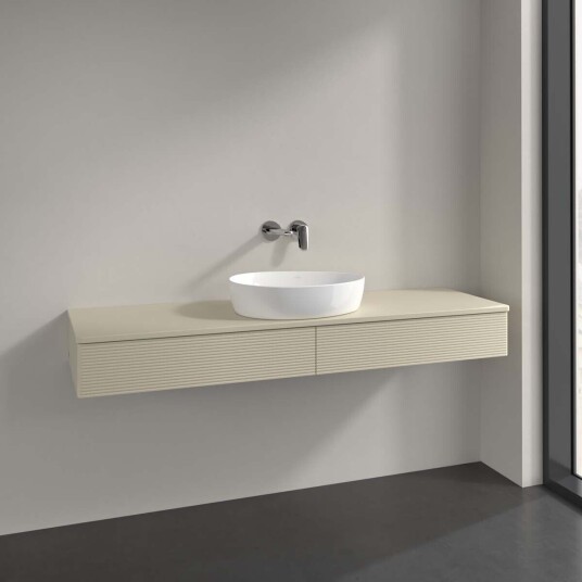 Villeroy & Boch Antao Servantskap med 2 skuffer 160x50x19 cm m/lys Grå Matt Villeroy & Boch Antao Servantskap med 2 skuffer 160x50x19 cm m/lys Grå Matt