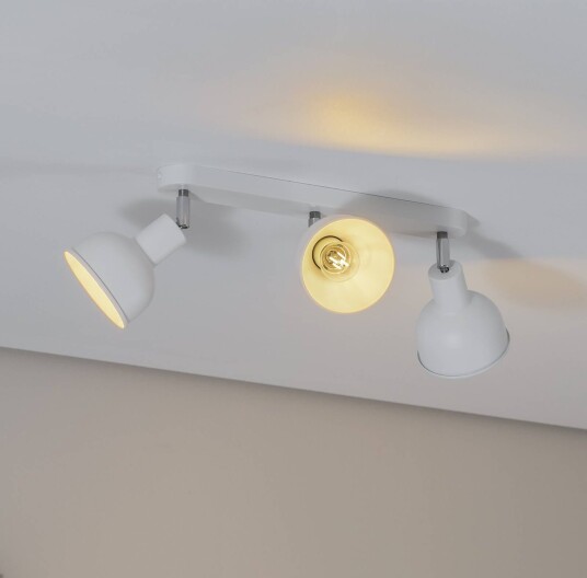 SOLLUX LIGHTING Elba taklampe 40 cm 3 lyskilder hvit metall E27