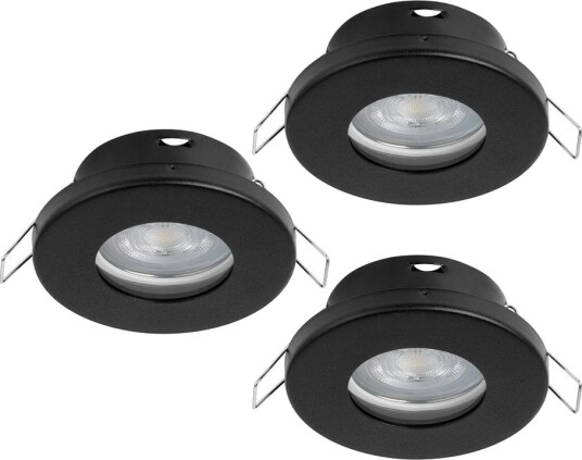 Innfelt lampe Favazzina 85 mm sett med 3 - Sort