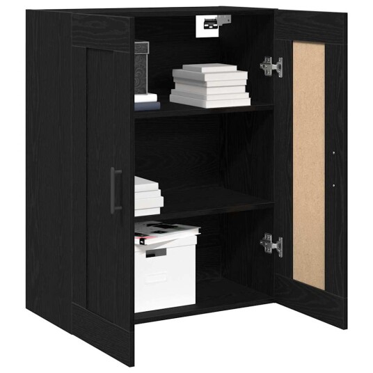  Høyskap Svart Eik 69,5x34x90 cm Lagd av konstruert tre