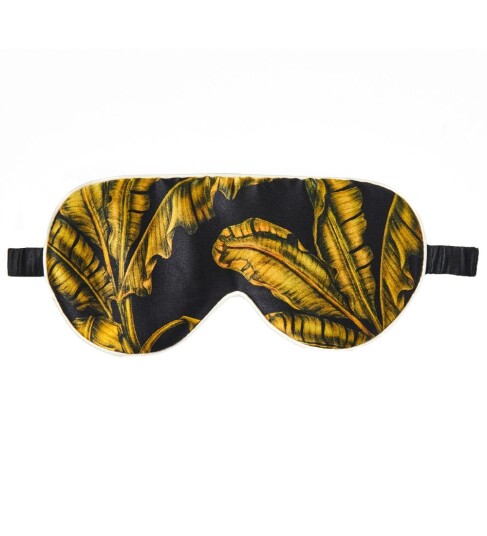 Sleeping Mask 100% Mulberry Silk Tropical Black Sleeping Mask 100% Mulberry Silk Tropical Black