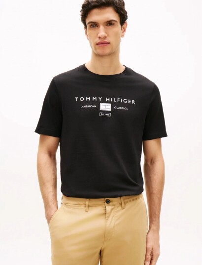 Tommy Hilfiger Brand Love Mono Stack Tee Black M