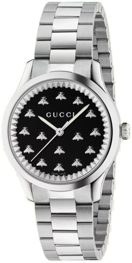 Gucci Dameklokke YA1265034 G Timeless Sort/Stål Ø32 mm