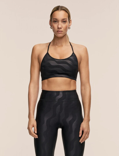Casall Sleek Strappy Sports Bra Printed Black XS Casall Sleek Strappy Sports Bra Printed Black XS