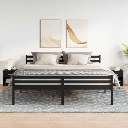 Nattbord 2 stk med skuff svart 39x28x41 cm Nattbord 2 stk med skuff svart 39x28x41 cm