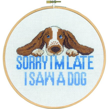 Permin Broderisett Sorry I'm late Ø20cm