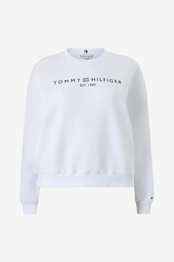 Tommy Hilfiger Curve Collegegenser Crv Corp Logo Mdrn Swtsrt Hvit