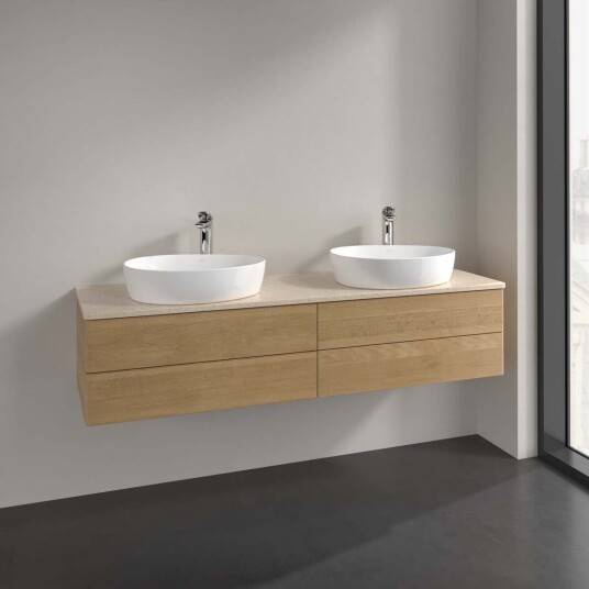 Villeroy & Boch  Antao Servantskap med 4 skuffer 160x50x36 cm m/lys Eik/Crème