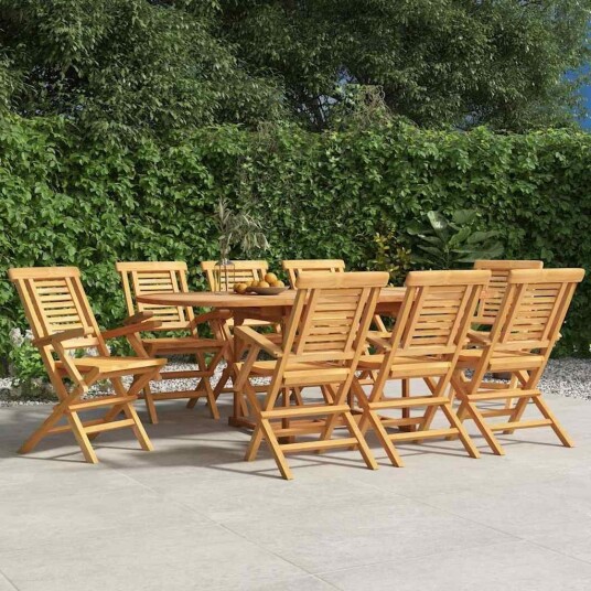 vidaXL Klappstoler 8 stk. 56x63x90 cm heltre teak