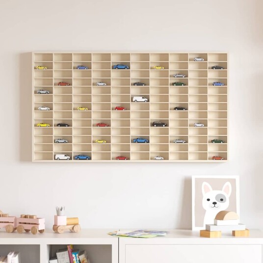 vidaXL Veggdokumentdisplay Beige 98 x 4,5 x 55 cm Konstruert tre