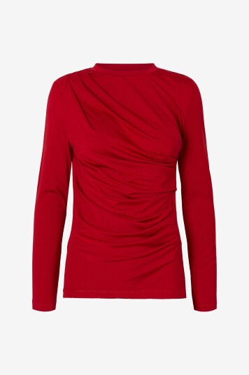 Selected FEMME Topp Slfilina LS Top Rød