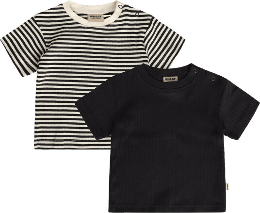Wheat 2 Rib T Shirt S/S Fabian Navy 80