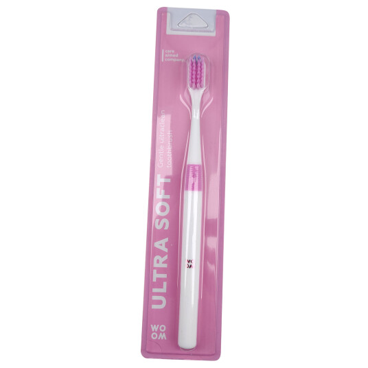Woom Ultra Soft tannbørste med ekstra myk bust PINK