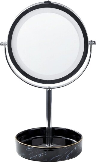 Sminkspegel Beliani Savoie Guld/Svart Silver\|\|Black