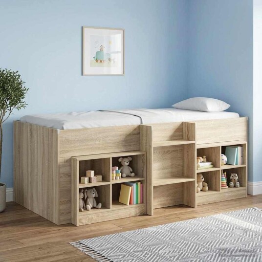 Barnas Høye Sengramme 2 pcs Sonoma eik 98.5 x 200 cm