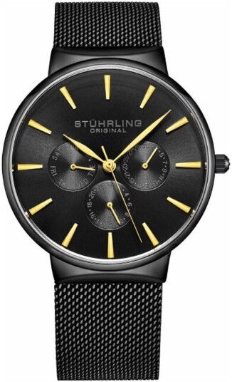 Stührling Original Herreklokke 3931.7 Monaco Sort/Stål Ø39 mm