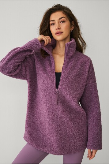 Ellos STUDIO   Pullover Half Zip Pile Core   Lilla