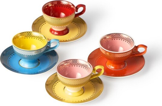Pols Potten Grandma espressokopp med fat 9 cl 4 stk