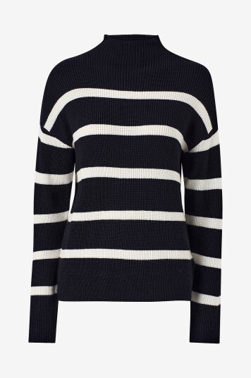 Vila - Genser viRil Mockneck L/S Knit Rib Top - Svart