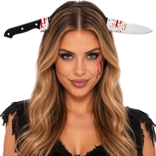 Hisab/Joker Hårbøyle Blodig Kniv Gjennom Hodet One size 97390