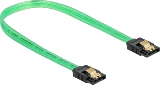 Delock Sata 6 Gb/S Cable Uv Glow Effect Sata Kabel Serial Ata 150/300/600 Sata Til Sata 20 Cm Grønn
