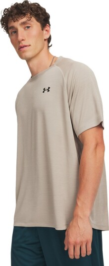 Under Armour UA Tech Teksturt T-skjorte Herre Timberwolf Taupe L Under Armour UA Tech Teksturt T-skjorte Herre Timberwolf Taupe L