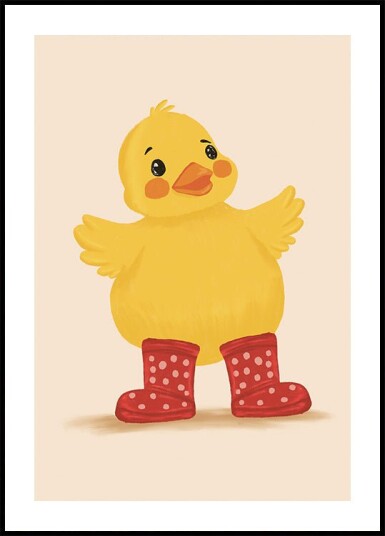 Little Duck in Red Boots Plakat Plakat / 21x30cm