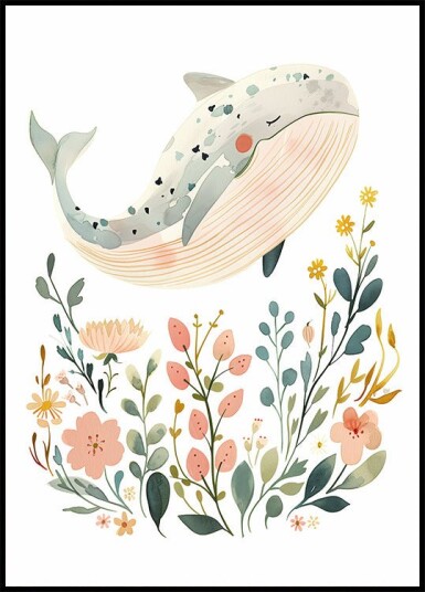 Happy Whale Plakat Plakat / 50x70cm Happy Whale Plakat Plakat / 50x70cm
